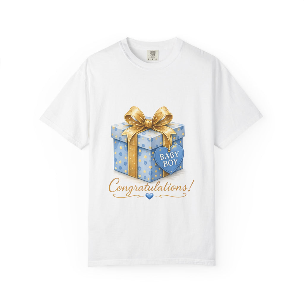 Baby Boy Gift T-Shirt — "Congratulations!" Newborn Announcement Tee