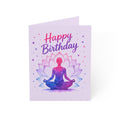 Happy Birthday Yoga Meditation Greeting Card — Spiritual Lotus Birthday Card (Single or Bulk 1/10/30/50)