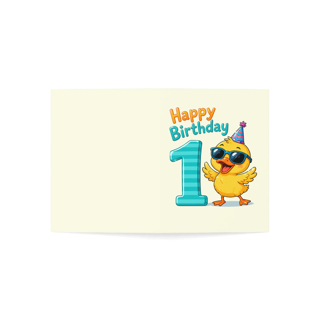 First Birthday Card - Cute Cool Chick 1st Birthday Greeting Card (1/10/30/50 Pack)
