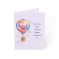 Romantic Hot Air Balloon Greeting Card — "Our love keeps soaring higher every year" (Single or Bulk Packs)