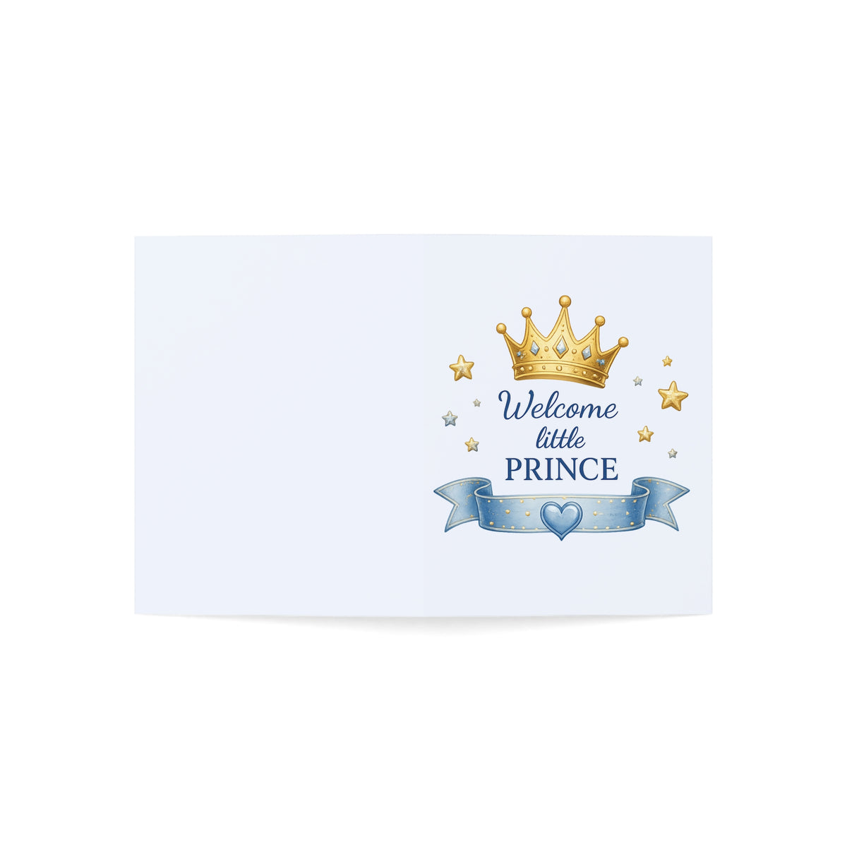 Welcome Little Prince Baby Boy Greeting Card — Newborn Shower Card