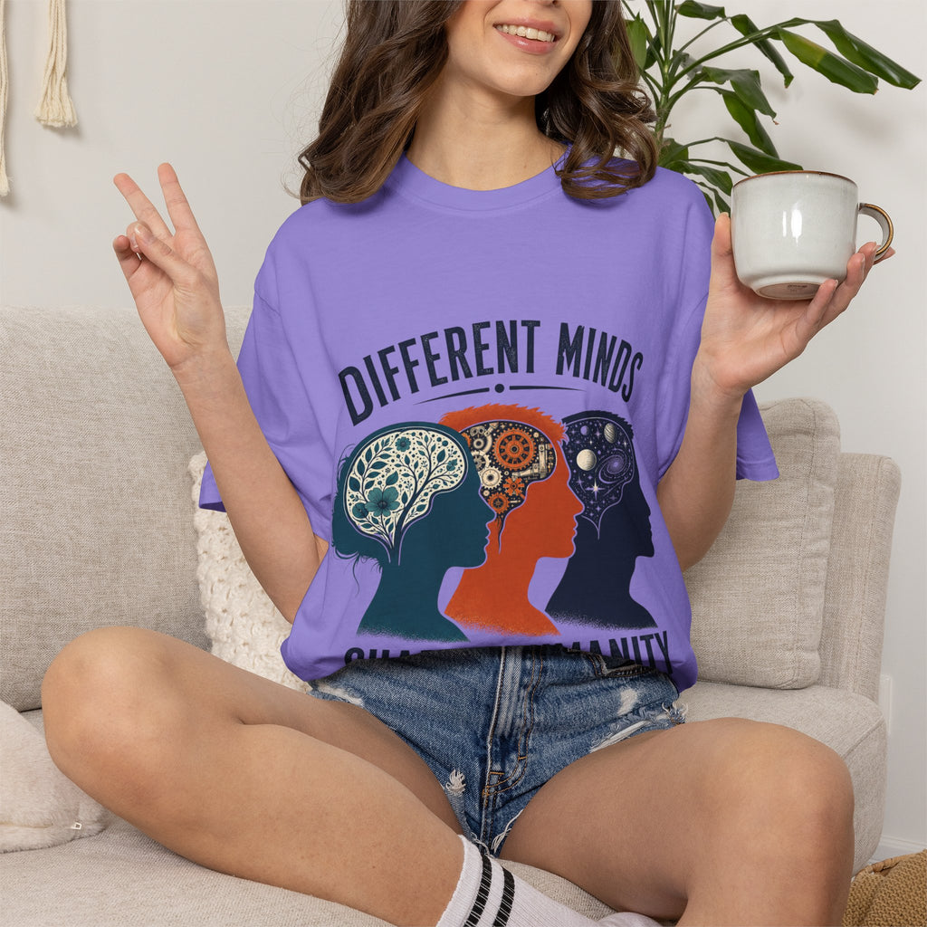 Different Minds Shared Humanity T-Shirt — Unity & Neurodiversity Awareness Tee