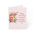 Anniversary Greeting Card — “Happy Anniversary to my person, my partner, my everything” Floral Card (Single or Bulk Packs)