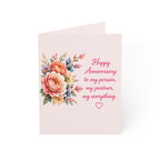 Anniversary Greeting Card — “Happy Anniversary to my person, my partner, my everything” Floral Card (Single or Bulk Packs)