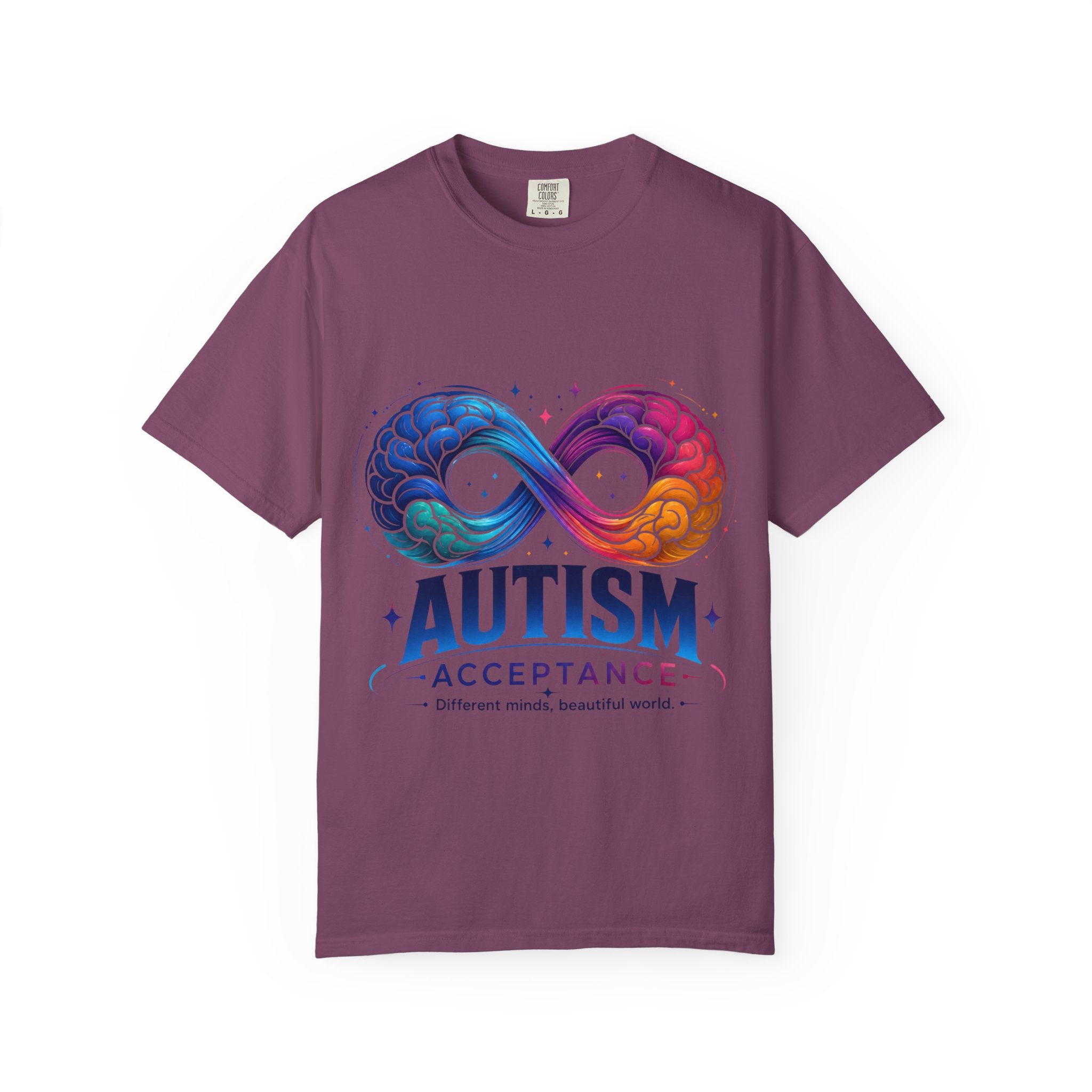 Autism Acceptance T-Shirt — Infinity Puzzle Rainbow Design