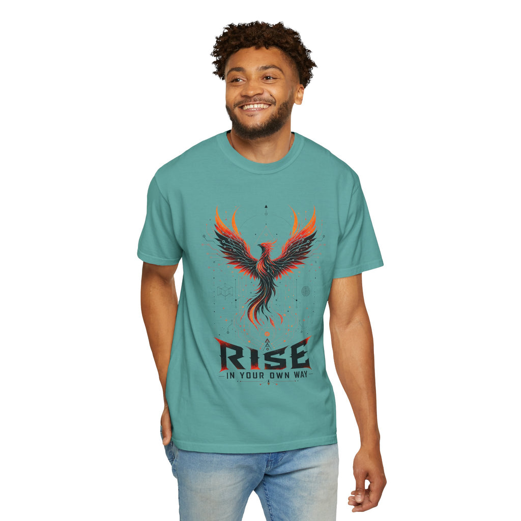 Phoenix Rise T-Shirt — "Rise In Your Own Way" Inspirational Graphic Tee
