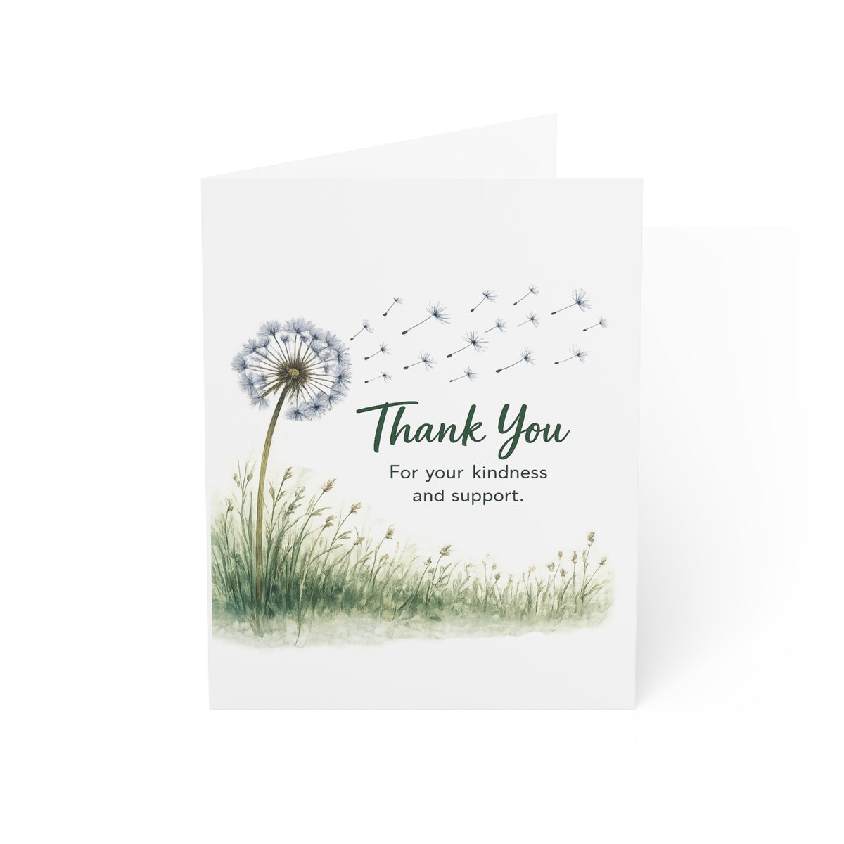 Thank You Dandelion Greeting Card - Nature-Inspired Thank You Note (1/10/30/50 pcs)