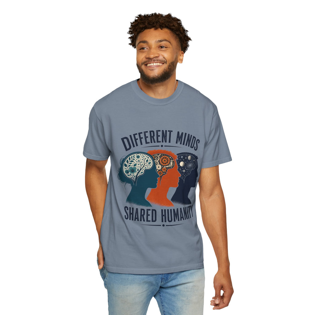 Different Minds Shared Humanity T-Shirt — Unity & Neurodiversity Awareness Tee