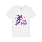 Youth Skateboard Birthday Tee – Colorful Action 'Happy Birthday' Shirt