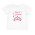 Toddler Birthday Tee — Pink Princess Tiara "Happy Birthday" Shirt