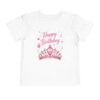 Toddler Birthday Tee — Pink Princess Tiara "Happy Birthday" Shirt