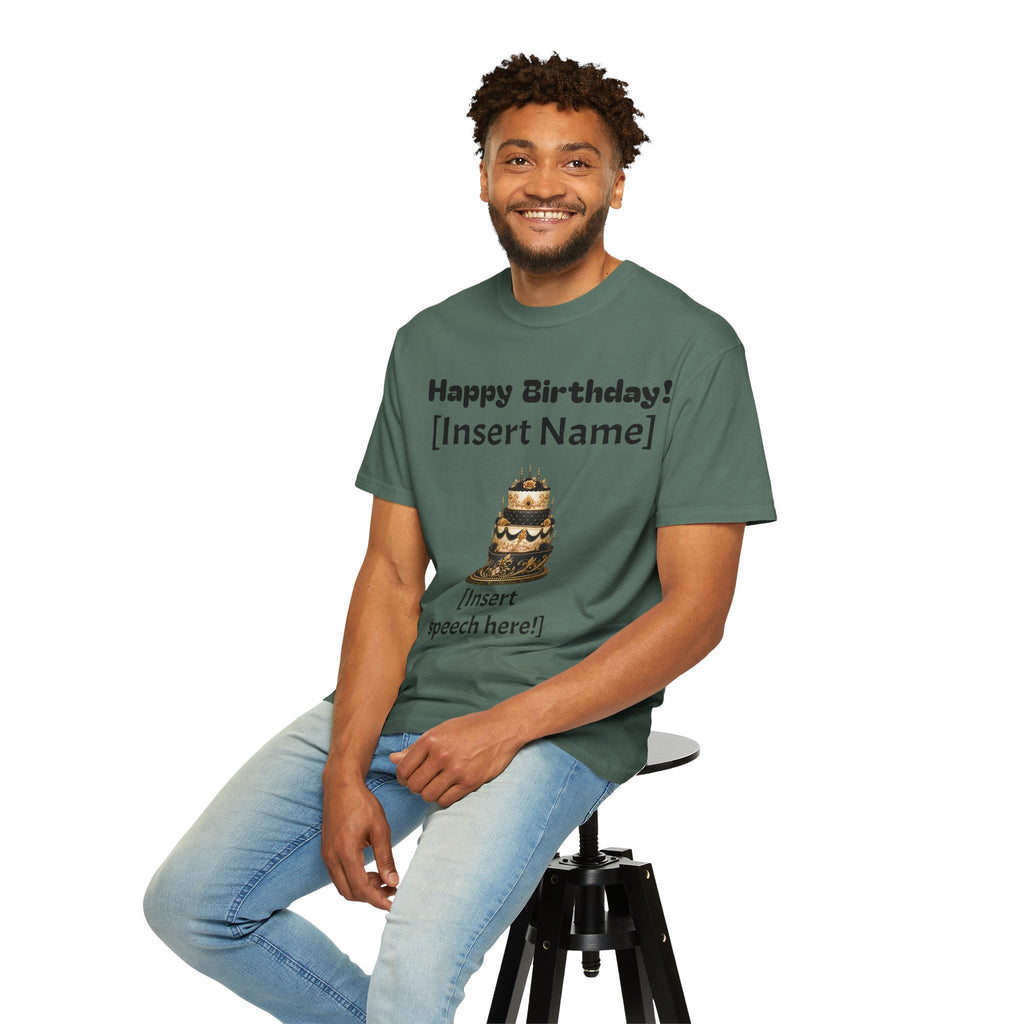 Birthday Cake Personalized T‑Shirt — "Happy Birthday! [Insert Name]" Customizable Tee