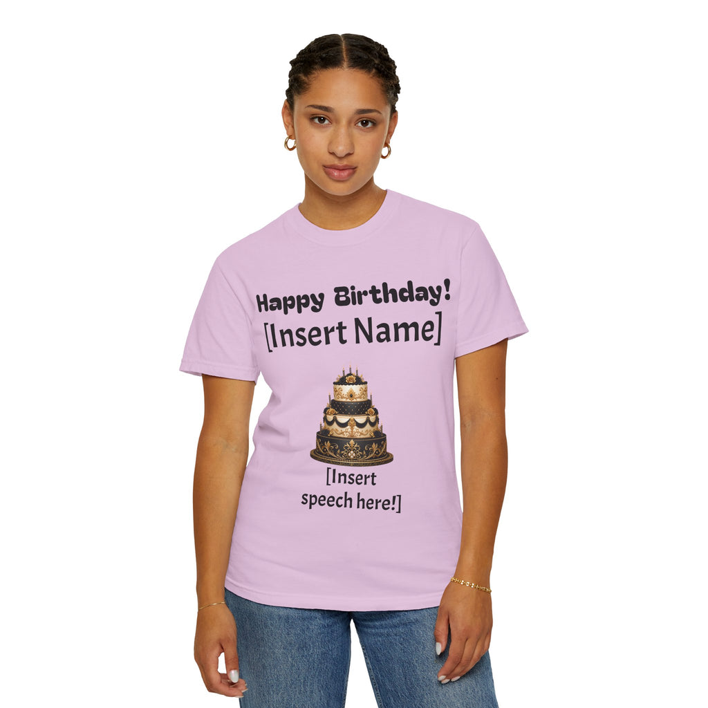 Birthday Cake Personalized T‑Shirt — "Happy Birthday! [Insert Name]" Customizable Tee