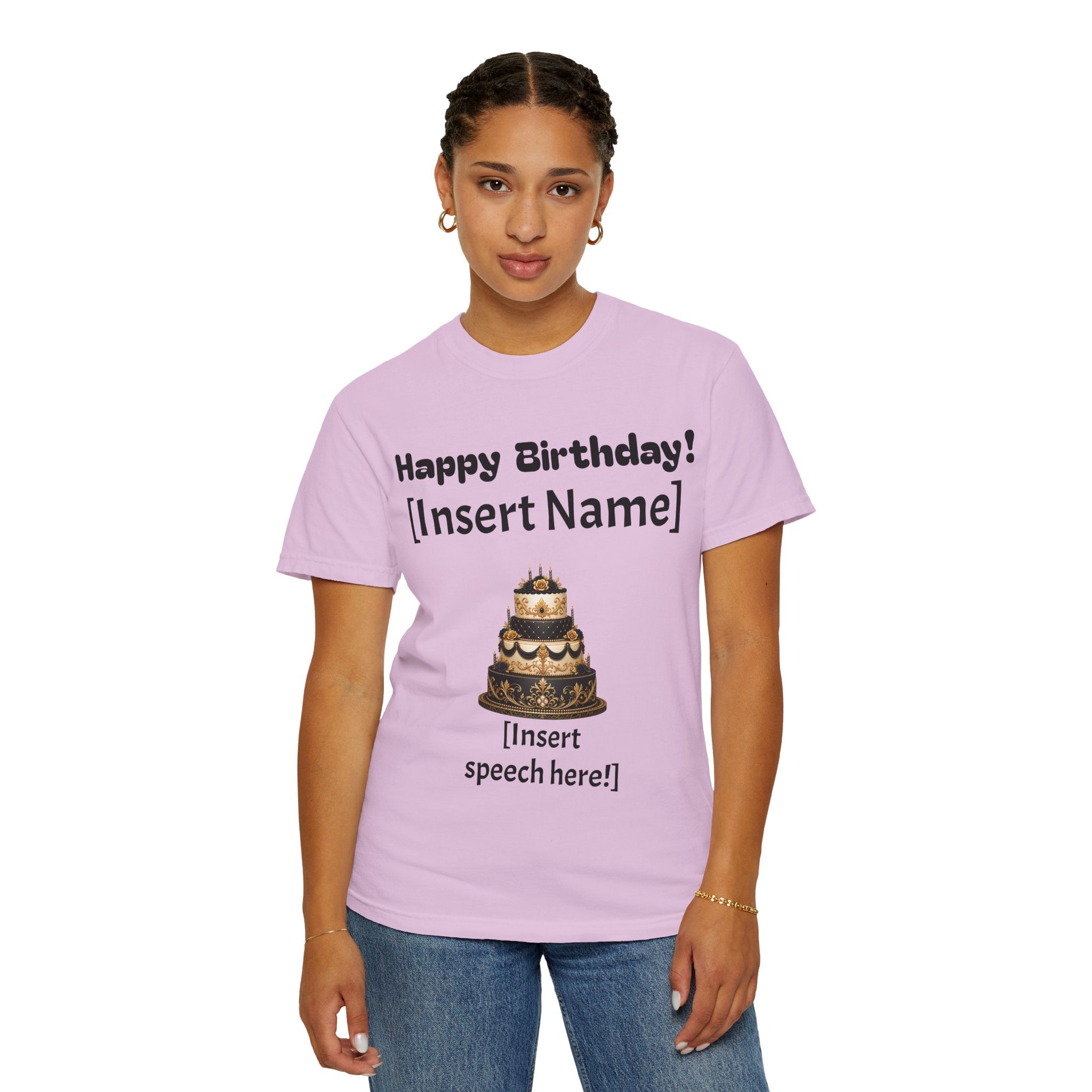 Birthday Cake Personalized T‑Shirt — "Happy Birthday! [Insert Name]" Customizable Tee