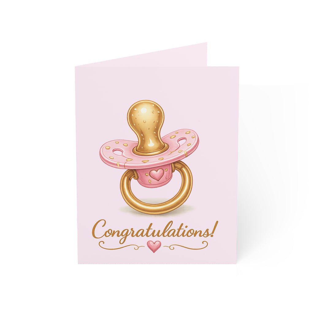 Congratulations Baby Pacifier Greeting Card — New Baby Card (Single or Pack)