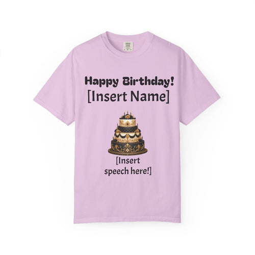 Birthday Cake Personalized T‑Shirt — "Happy Birthday! [Insert Name]" Customizable Tee