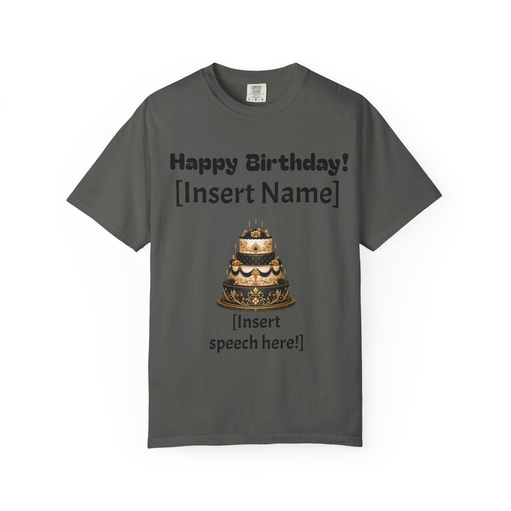 Birthday Cake Personalized T‑Shirt — "Happy Birthday! [Insert Name]" Customizable Tee
