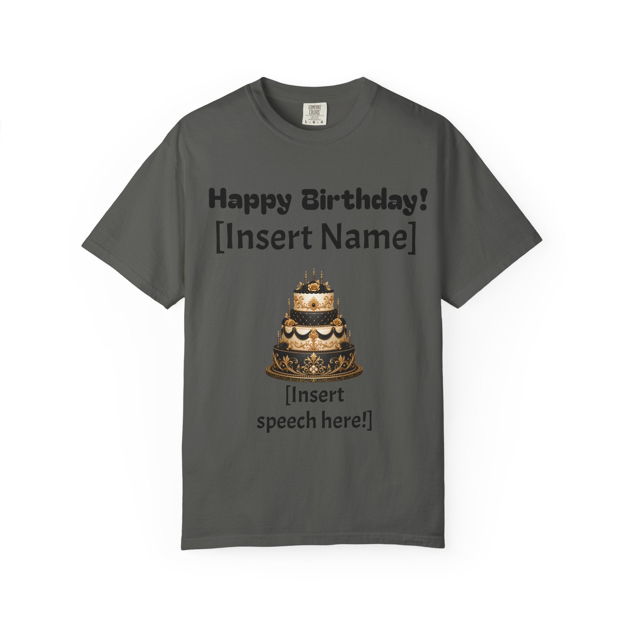 Birthday Cake Personalized T‑Shirt — "Happy Birthday! [Insert Name]" Customizable Tee