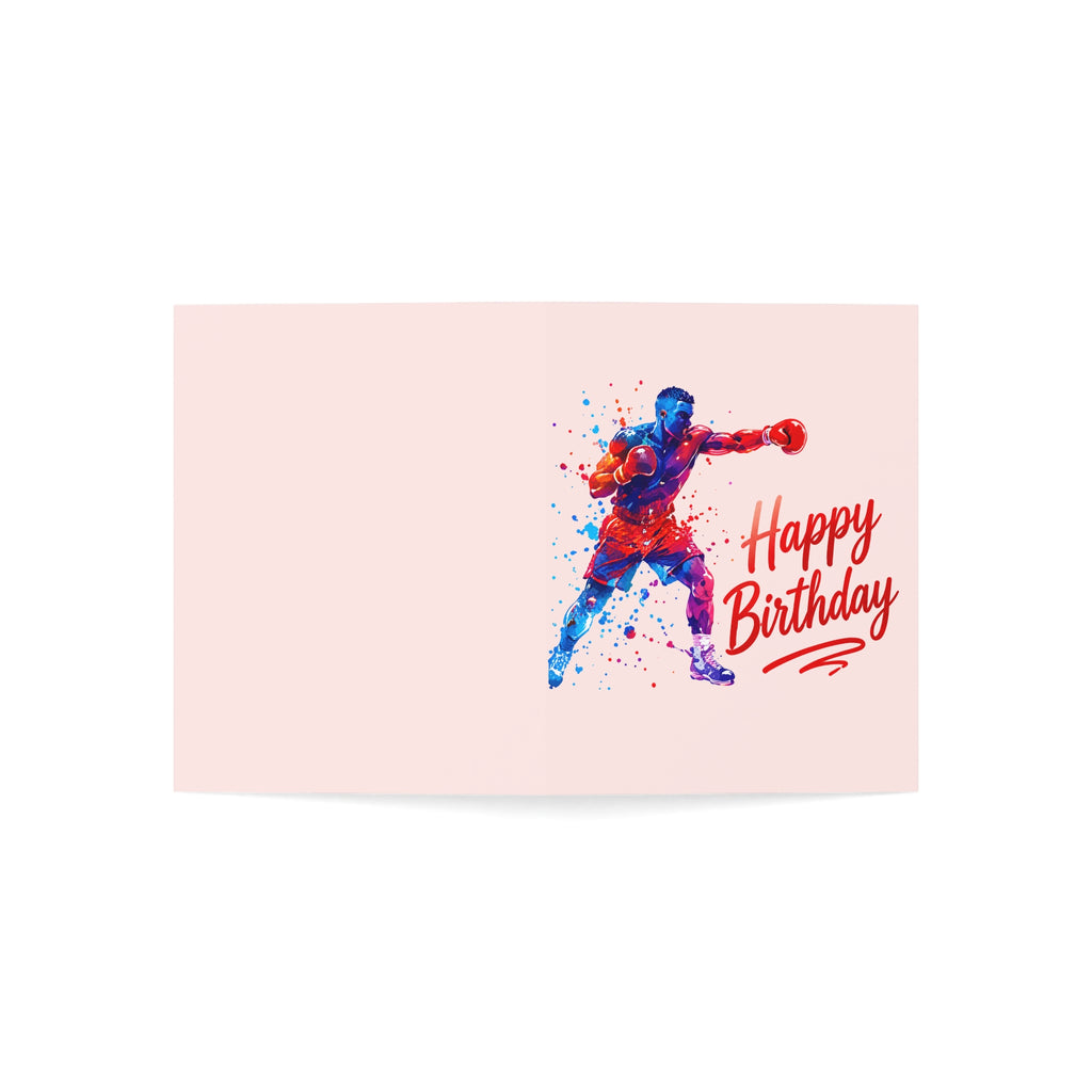 Boxing Boxer Happy Birthday Greeting Card — Sport-Themed Birthday Card (1/10/30/50 pcs)