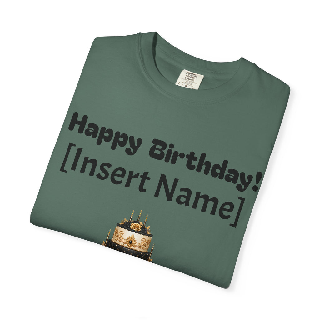Birthday Cake Personalized T‑Shirt — "Happy Birthday! [Insert Name]" Customizable Tee