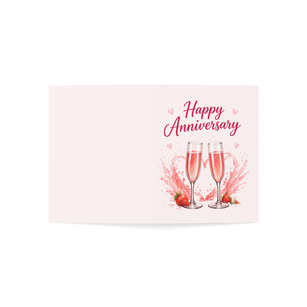 Anniversary Greeting Card — "Happy Anniversary" Champagne Toast Design (Single or Bulk 1/10/30/50)