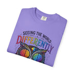 Seeing the World Differently Owl T-Shirt — Colorful Psychedelic Autism Awareness Tee