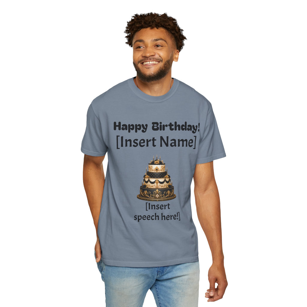 Birthday Cake Personalized T‑Shirt — "Happy Birthday! [Insert Name]" Customizable Tee