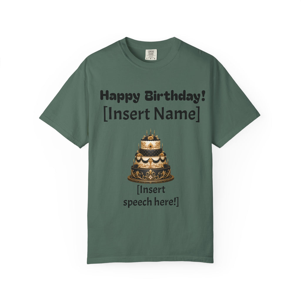 Birthday Cake Personalized T‑Shirt — "Happy Birthday! [Insert Name]" Customizable Tee