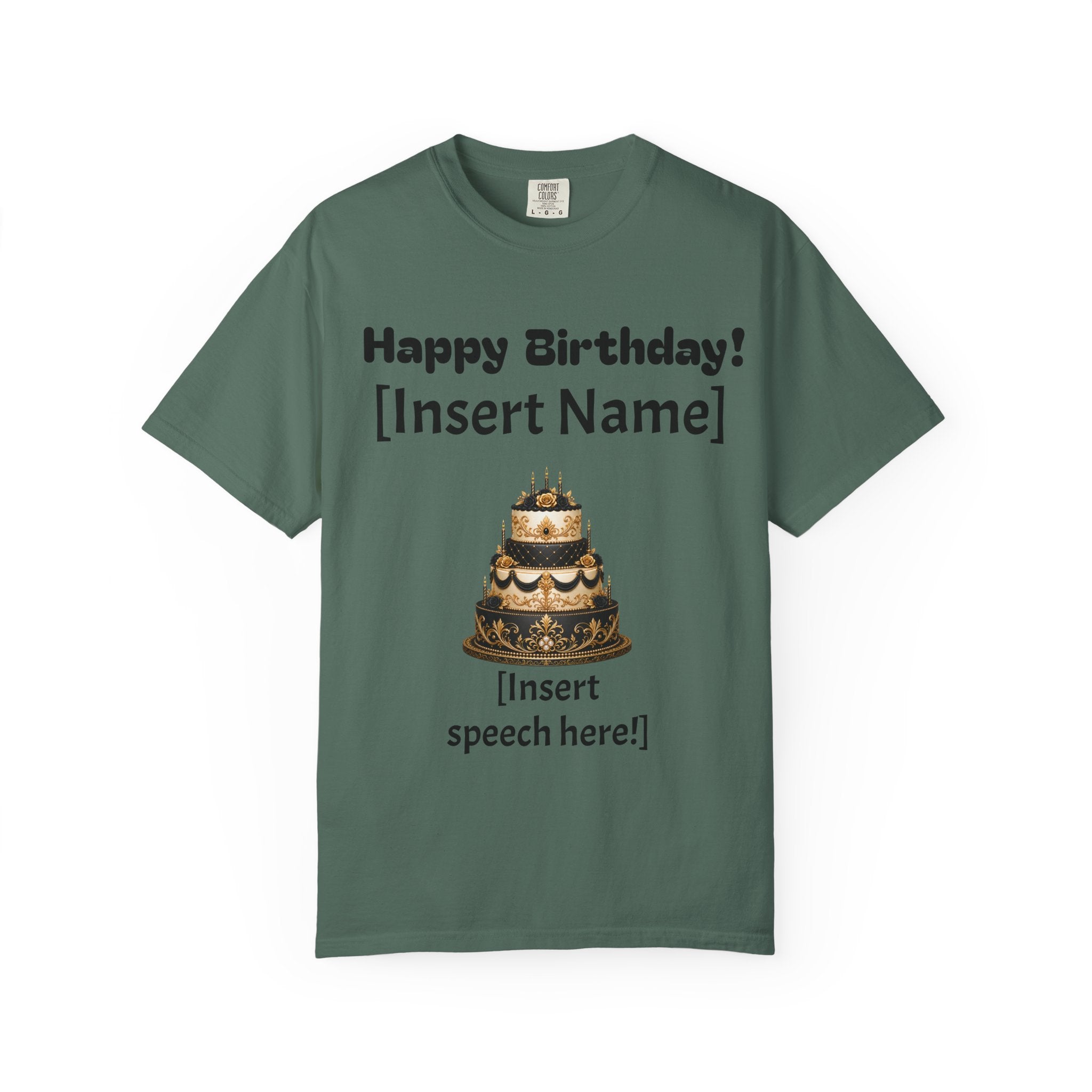Birthday Cake Personalized T‑Shirt — "Happy Birthday! [Insert Name]" Customizable Tee