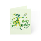 Tennis Happy Birthday Greeting Card — Sporty Birthday Card for Tennis Players (1/10/30/50 pcs)