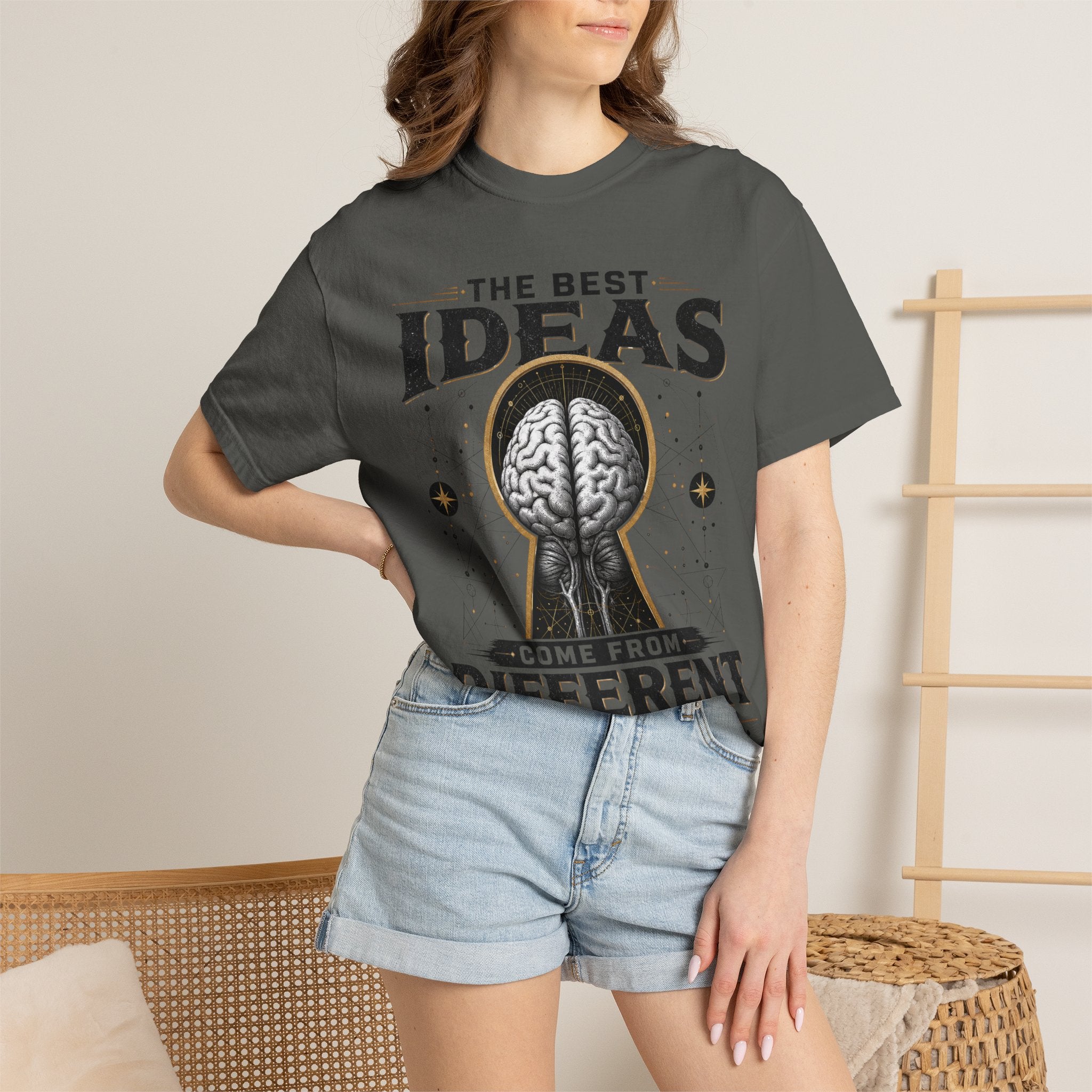 T-Shirt — "The Best Ideas Come From Different Minds" Graphic Tee