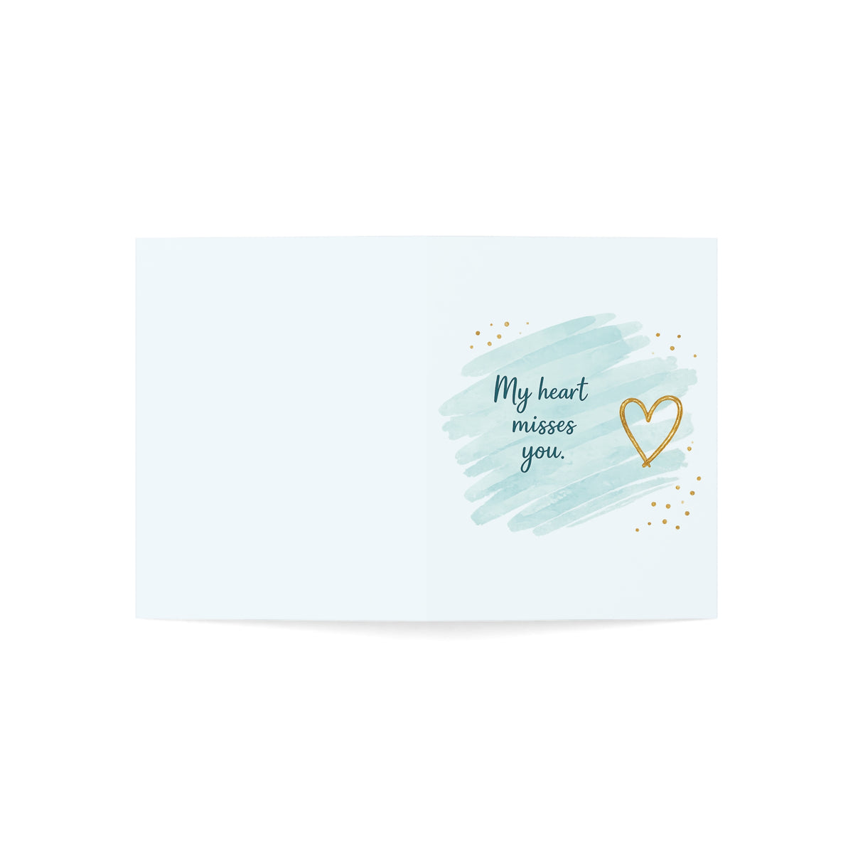 Missing You Greeting Card - 'My Heart Misses You' Sympathy & Long-Distance Note