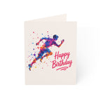 Happy Birthday Runner Greeting Card — Colorful Sports Birthday Card (Pack of 1, 10, 30, 50)