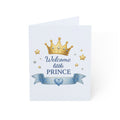 Welcome Little Prince Baby Boy Greeting Card — Newborn Shower Card