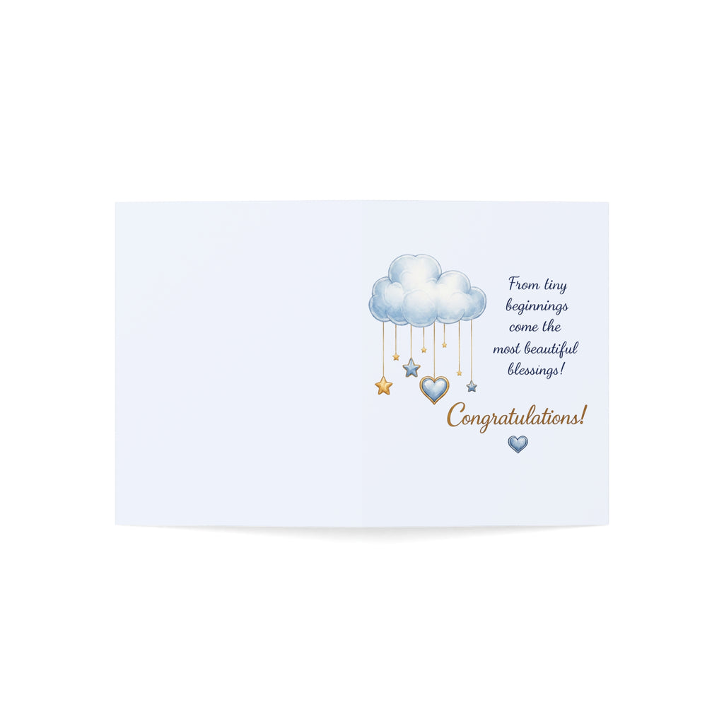 Congratulations Baby Card – “From tiny beginnings come the most beautiful blessings!” Greeting Card