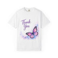Thank You Butterfly T-Shirt — Lavender Watercolor Gratitude Tee