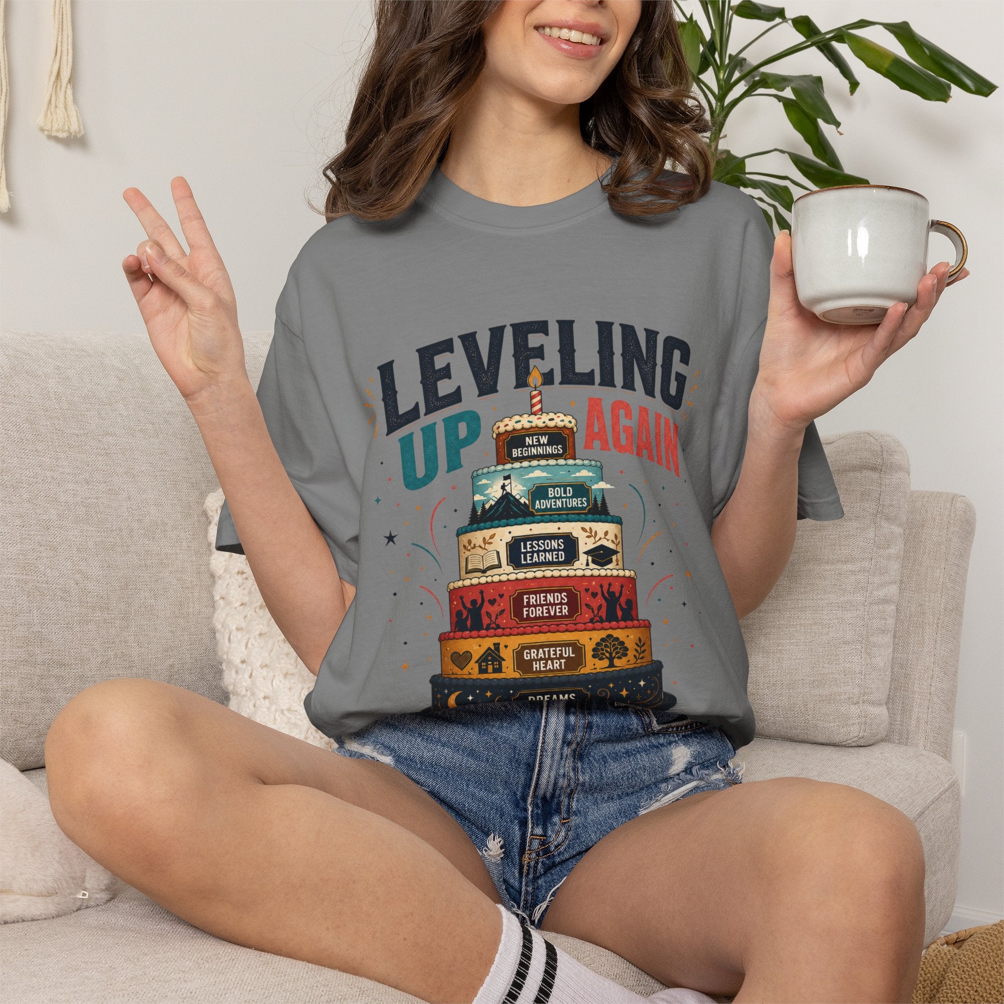 Leveling Up Again T-Shirt — "Making Memories Since Day One" Gamer Birthday Tee