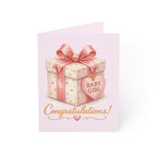 Baby Girl Congratulations Greeting Cards — Pink Newborn Shower Cards (Pack of 1/10/30/50)