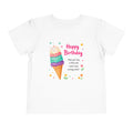 Toddler Birthday Tee - Ice Cream Cone with Quote "Happy Birthday" Shirt for Kids