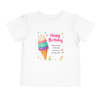 Toddler Birthday Tee - Ice Cream Cone with Quote "Happy Birthday" Shirt for Kids