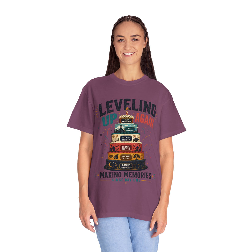 Leveling Up Again T-Shirt — "Making Memories Since Day One" Gamer Birthday Tee