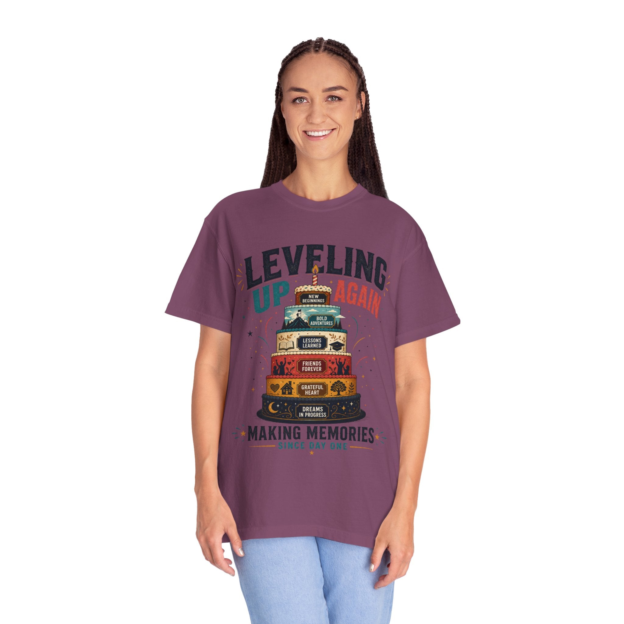 Leveling Up Again T-Shirt — "Making Memories Since Day One" Gamer Birthday Tee
