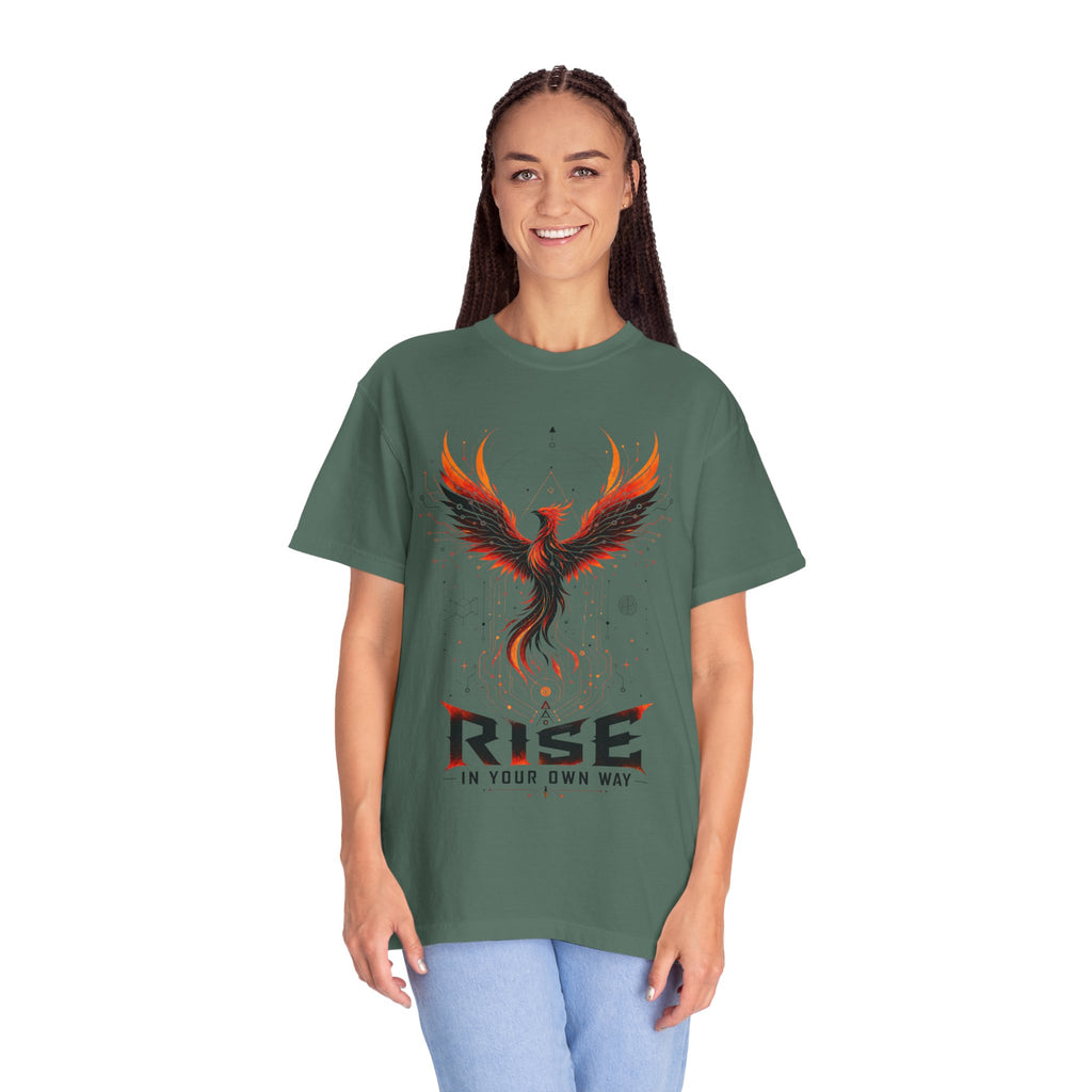 Phoenix Rise T-Shirt — "Rise In Your Own Way" Inspirational Graphic Tee