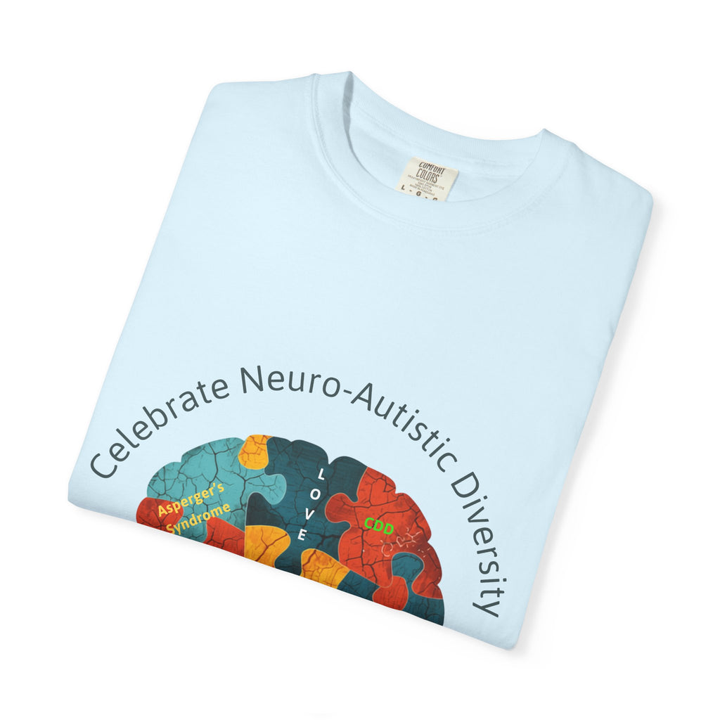 Autistic Neurodiversity Puzzle Brain T-Shirt — "Celebrate Neuro-Autistic Diversity"