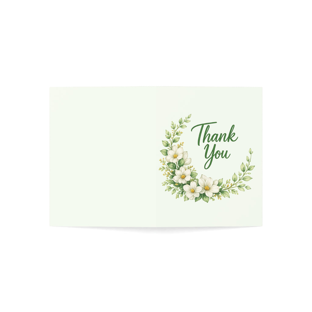 Thank You Floral Greeting Cards — Pack of 1/10/30/50 Sympathy & Appreciation Note Cards