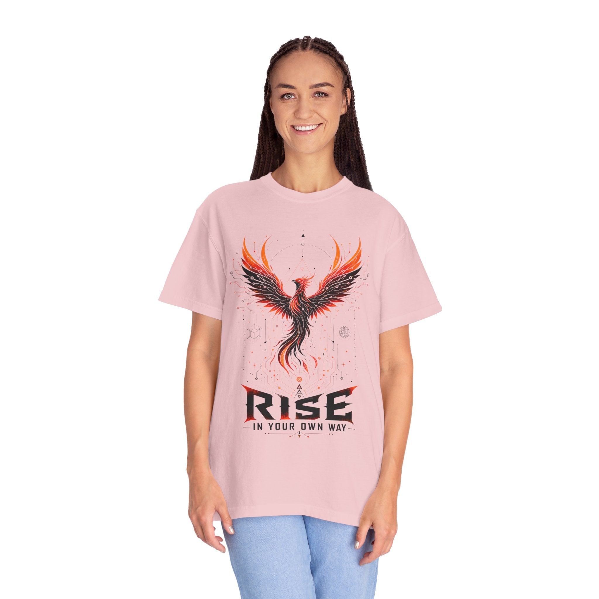 Phoenix Rise T-Shirt — "Rise In Your Own Way" Inspirational Graphic Tee