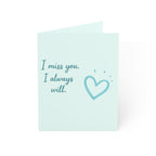 Sympathy Greeting Card — "I miss you. I always will." Pastel Heart Note (1/10/30/50 pcs)