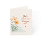 Missing You Floral Greeting Card — "You're missed more than you know" Sympathy/Thinking of You Card (Single or Packs)