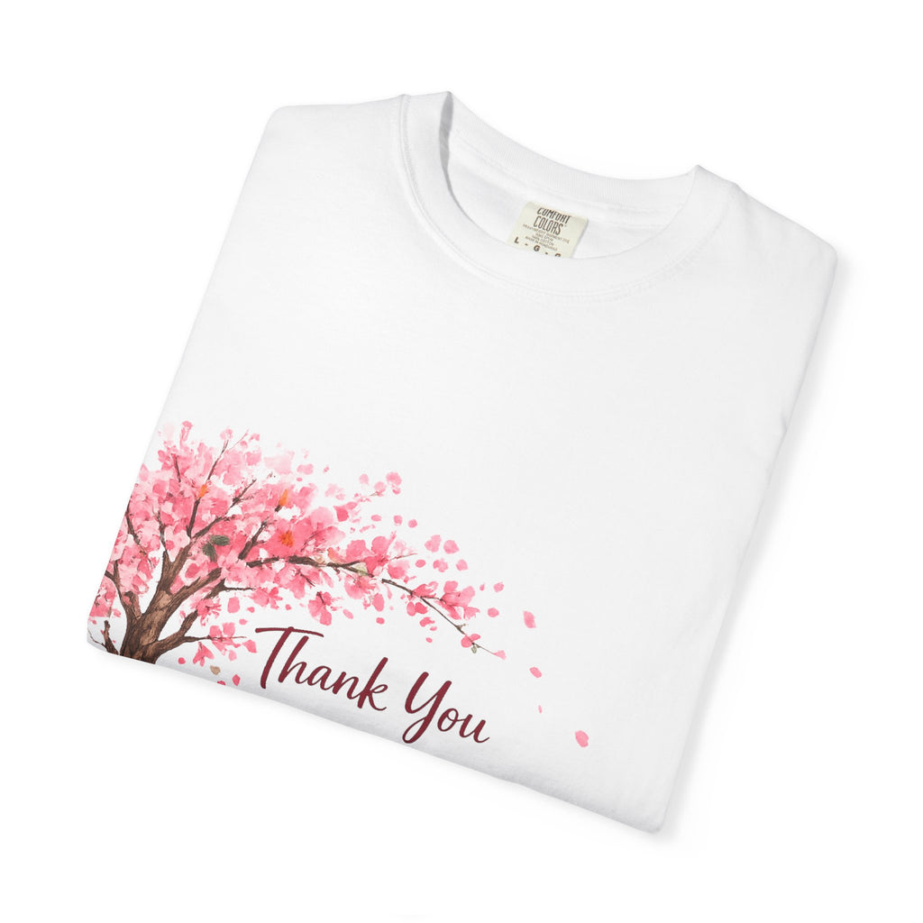Thank You Cherry Blossom T-Shirt — Teacher Appreciation Floral Gratitude Tee
