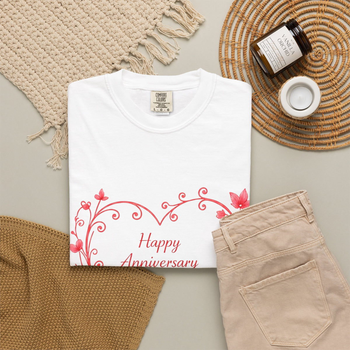 Anniversary Heart T-Shirt — "Happy Anniversary to the Love of My Life" Romantic Gift Tee